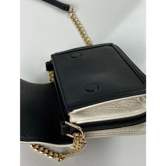 Tory Burch Duet Chain Convertible Shoulder Bag Black Ivory Gold 6.5 x 2.5 x 5 N0 - Picture 5 of 10